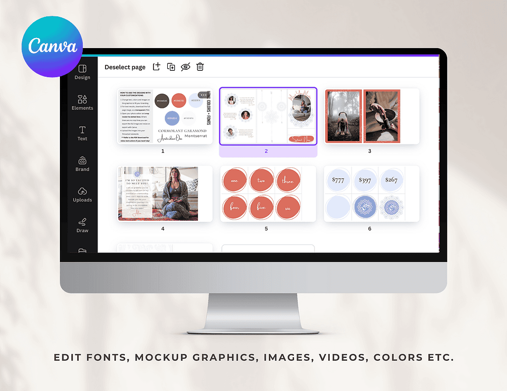 Screenshot of Thrivecartshop interface showing design and editing tools.