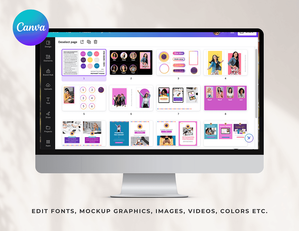 Screenshot of Thrivecartshop website builder with various design elements.