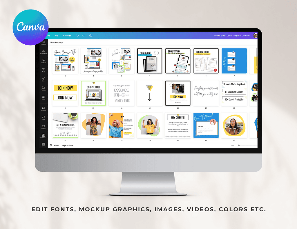 Screenshot of ThriveCart Course Creator Template on computer screen.